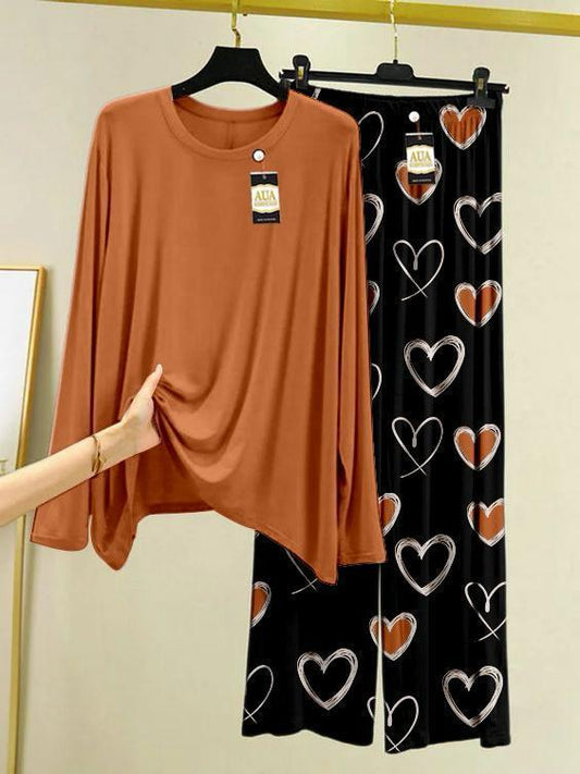 2Pieces women stitched night dress.