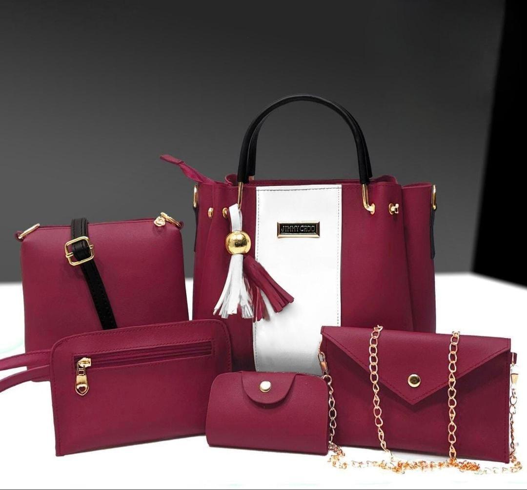 Hand bags for girls pack of 5 piece set with long strap