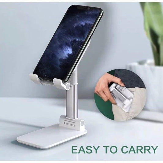 Phone Holder with Adjustable Height and Angle, Portable and Stable Stand